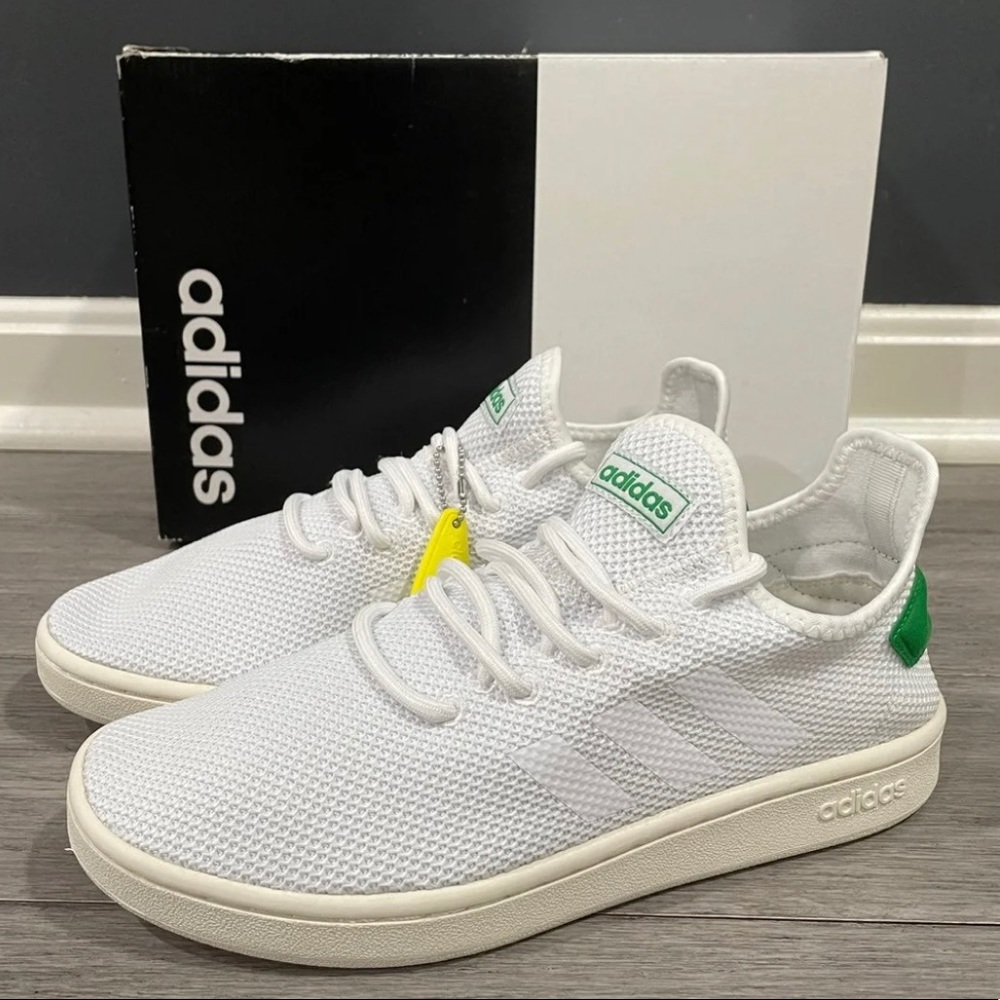 NWT // Adidas Court Adapt Cloud White / Green